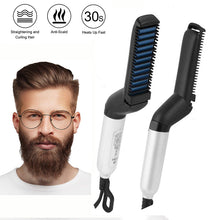 Load image into Gallery viewer, Multifunctional Beard Straightener Heated man&#39;s Hair Beard Flat Iron Quick  Straightening Beard Brush Show Cap Tool Dropshipping