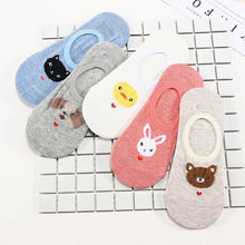 Load image into Gallery viewer, 28 Style 10 Piece=5 Pairs/lot Cute Harajuku Animal Socks Women Summer Korean Cat Bear Rabbit Funny Low Cut Ankle Sock Happy Sox
