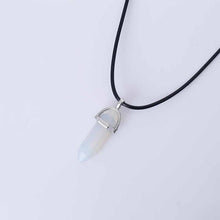 Load image into Gallery viewer, Vienkim Hot Hexagonal Column Necklaces Natural Crystal Pendants Stone Pendant Leather Chains Necklace For Women Fashion Jewelry