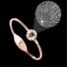 Load image into Gallery viewer, Fashion Women 100 Languages I Love You Memory Bracelet Steel Rose Gold Roman Numerals Crystal Charm Bracelets &amp; Bangles Gifts