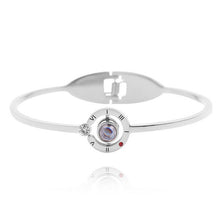 Load image into Gallery viewer, Fashion Women 100 Languages I Love You Memory Bracelet Steel Rose Gold Roman Numerals Crystal Charm Bracelets &amp; Bangles Gifts
