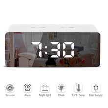 Load image into Gallery viewer, LED Mirror Alarm Clock