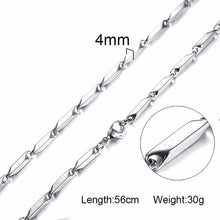 Load image into Gallery viewer, Silverly Square Box Link and Ingot Chain Necklace for Men Stainless Steel Choker with 21-24 Inches (2.1mm-5mm Wide)