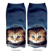 Load image into Gallery viewer, RUBU women&#39;s funny animal Cute 3D Print Socks Women Ankle Socks Unisex Socks Hot women Fashion Sox cartoon cat for female 5H1